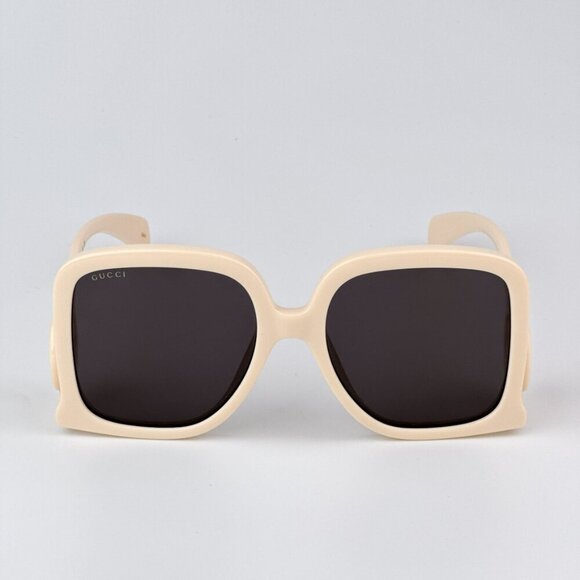 Gucci GG1326S 009 BRAND NEW Sunglasses Ivory Grey Mirror Oversized Square Women main image 4